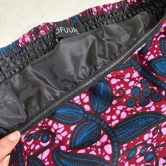 Öfuurë African Print Floral Smocked Puff Sleeve Crop Top Size S/M - Picture 4 of 6